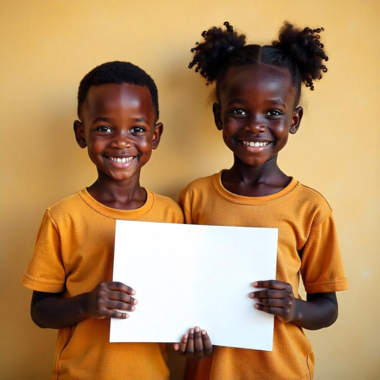 Happy Black kids holding certificates
